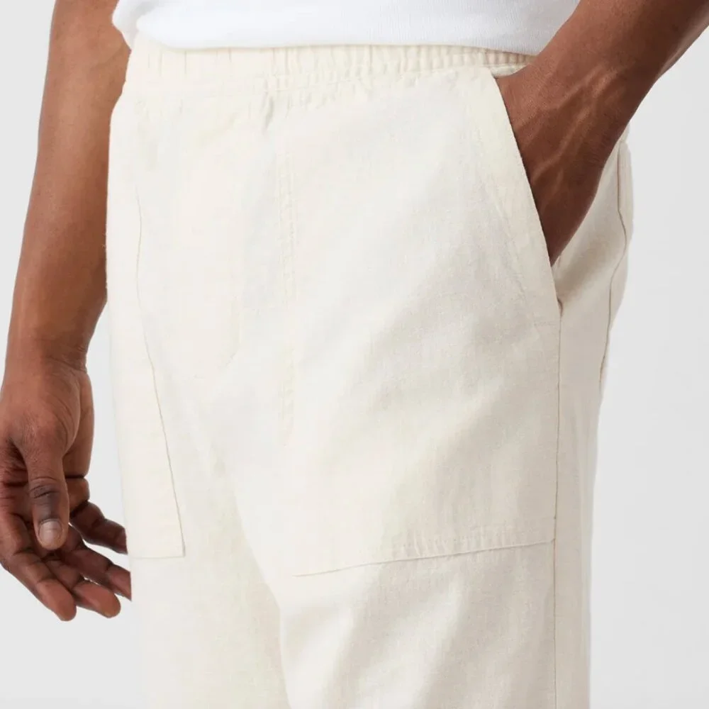 GAP Factory Easy Linen-Blend Utility Pants, Tan Chino, Medium, NWOT - Picture 3 of 5
